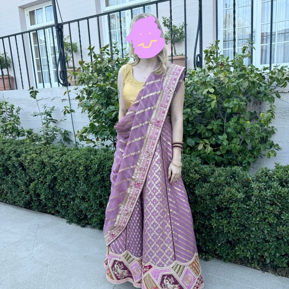Elegant Purple and Gold Saree
